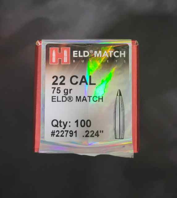  .224 Hornady 75gr ELD Match bullets projectiles