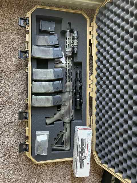 PSA AR-15 5.56mm w/ accessories and case
