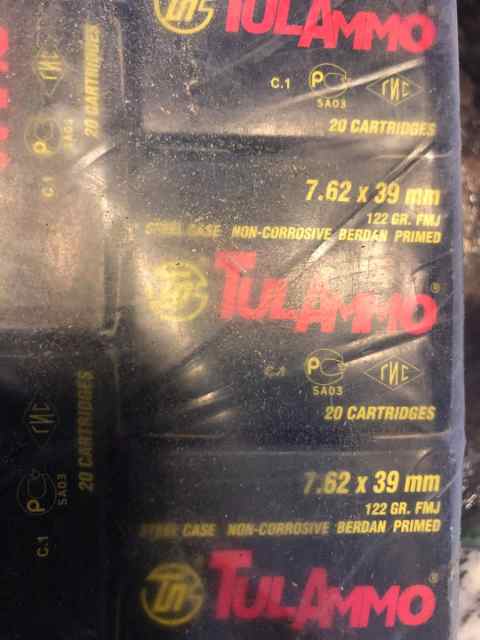 TULAMMO  7.62X39 122 GRAIN FMJ PRE BAN