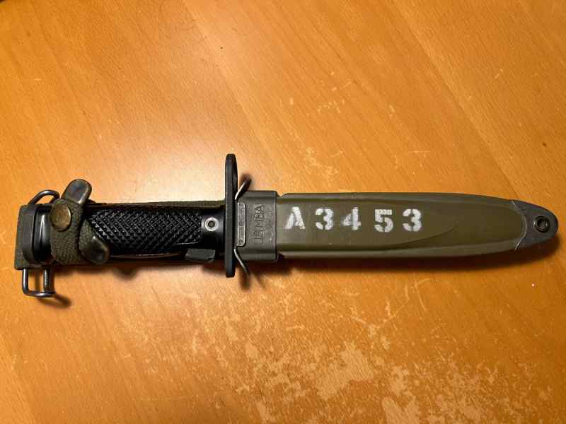 M1A M6 Bayonet &amp; M8A1 Scabbard Excellent Condition